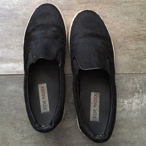 Steve Madden Black pony hair sneakers